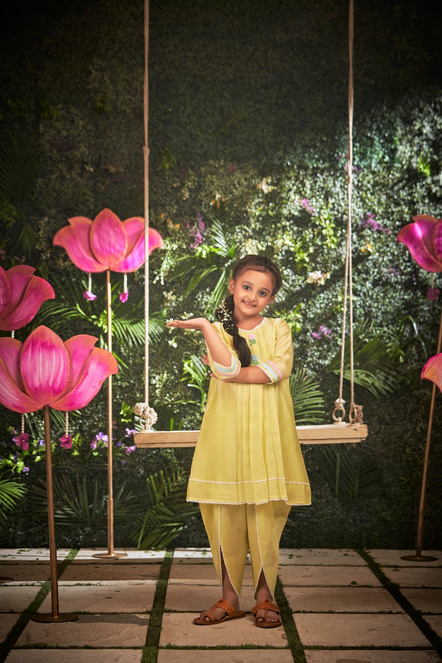 SUNSHINE BRIGHT KURTA DHOTI SET