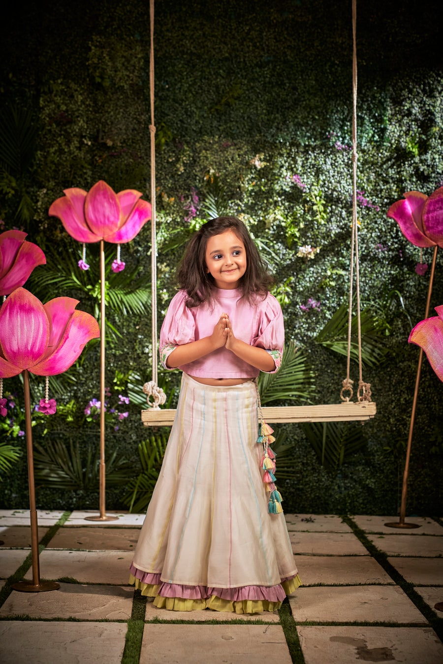 FlORAL BLUSH GHAGRA SET