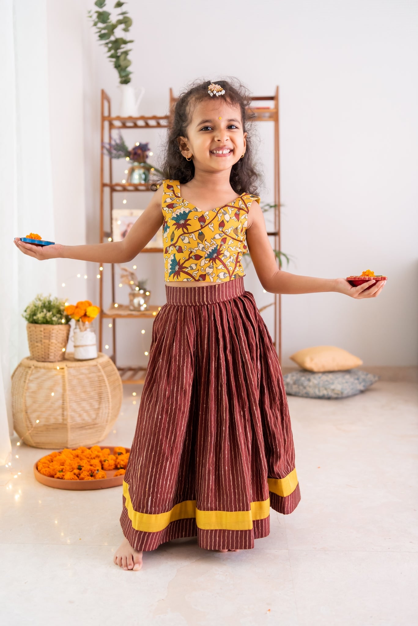 kalamkari Vintage shaded Lehenga Set